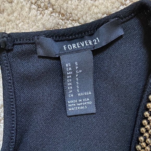 Forever21 dress black w/gold accessories size S - Picture 5 of 6